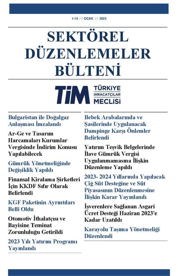 1-15 Ocak 2023 Bülteni 